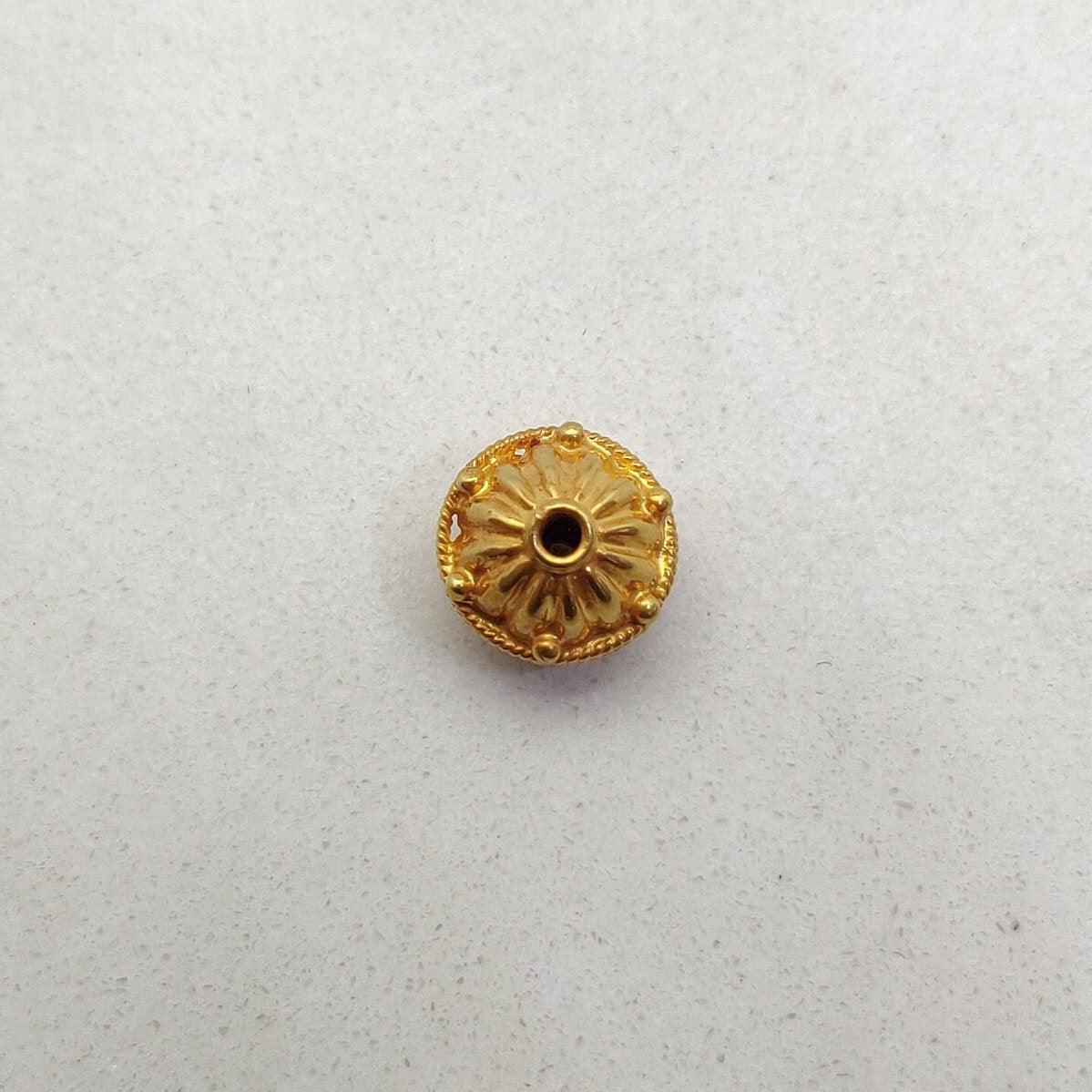 18K Solid Yellow Gold Rondelle Beads-10X9 MM - Kanika Creations