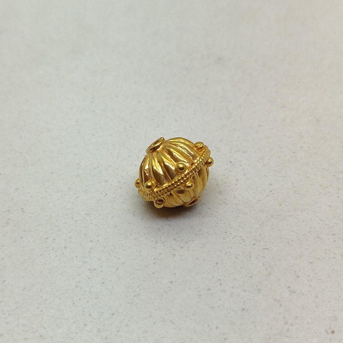 18K Solid Yellow Gold Rondelle Beads-10X9 MM - Kanika Creations
