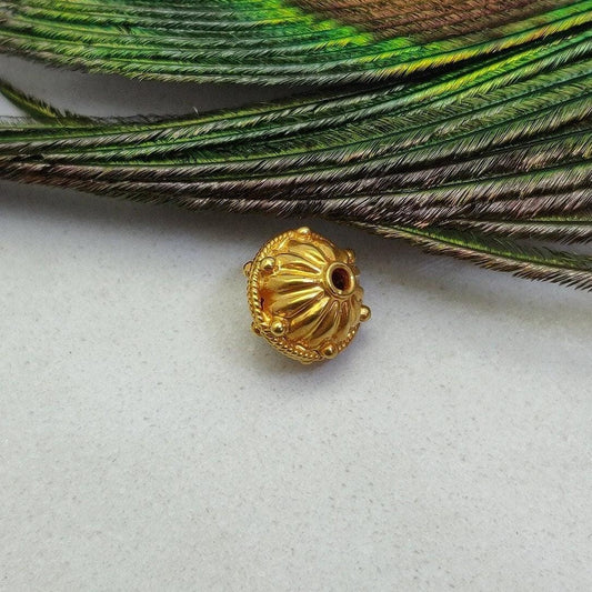 18K Solid Yellow Gold Rondelle Beads-10X9 MM - Kanika Creations