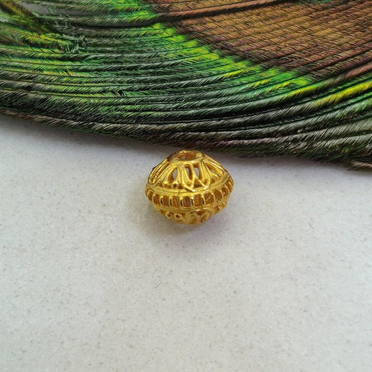 18k Solid Yellow Gold Round Spacer Beads - Kanika Creations