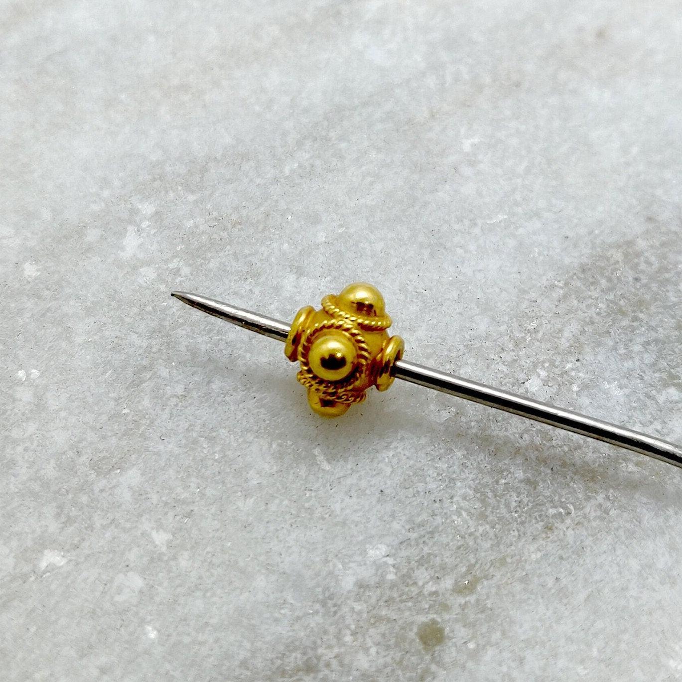 7mm 18k Yellow Gold Rondelle Spacer Beads - Kanika Creations
