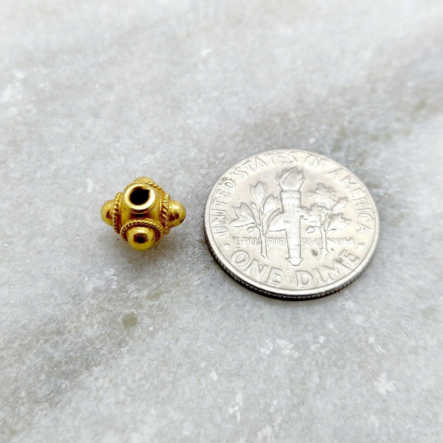 7mm 18k Yellow Gold Rondelle Spacer Beads - Kanika Creations