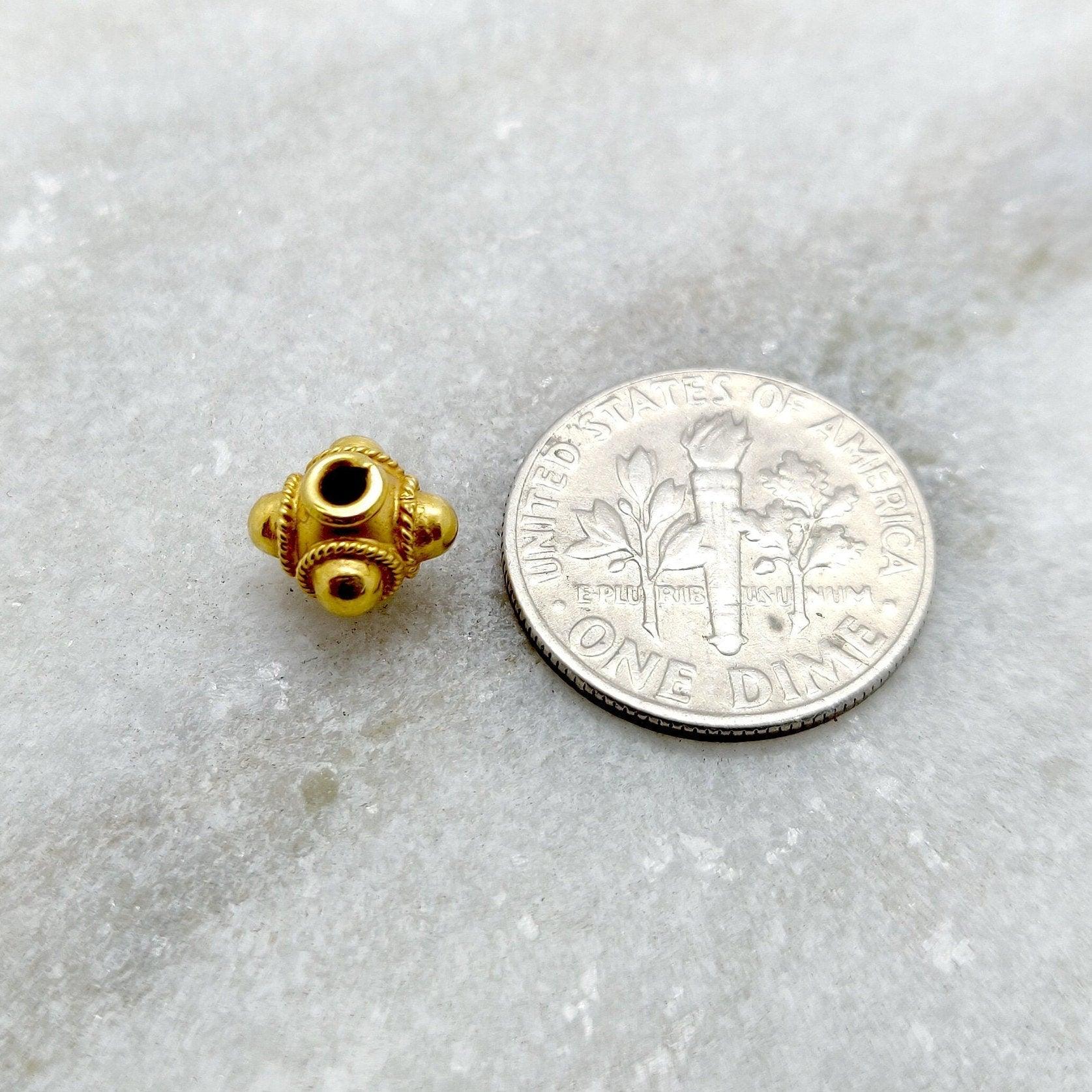 7mm 18k Yellow Gold Rondelle Spacer Beads - Kanika Creations