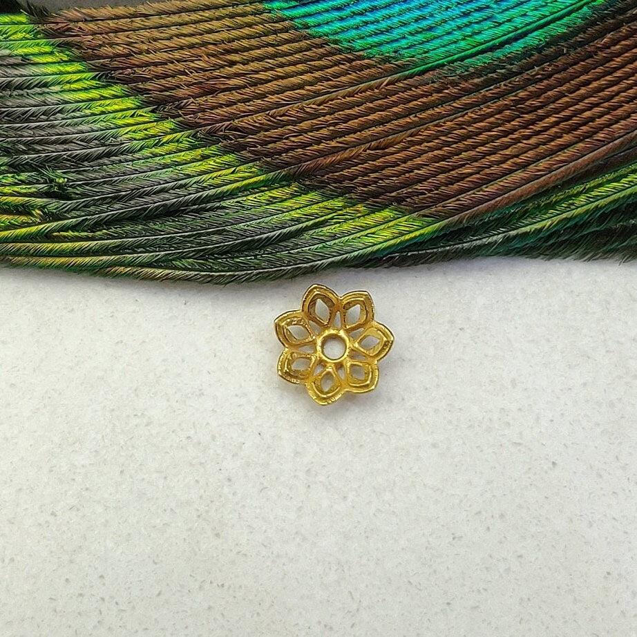 18k Gold Cap Spacer Beads For Jewelry Making Findings Craft - Kanika Creations