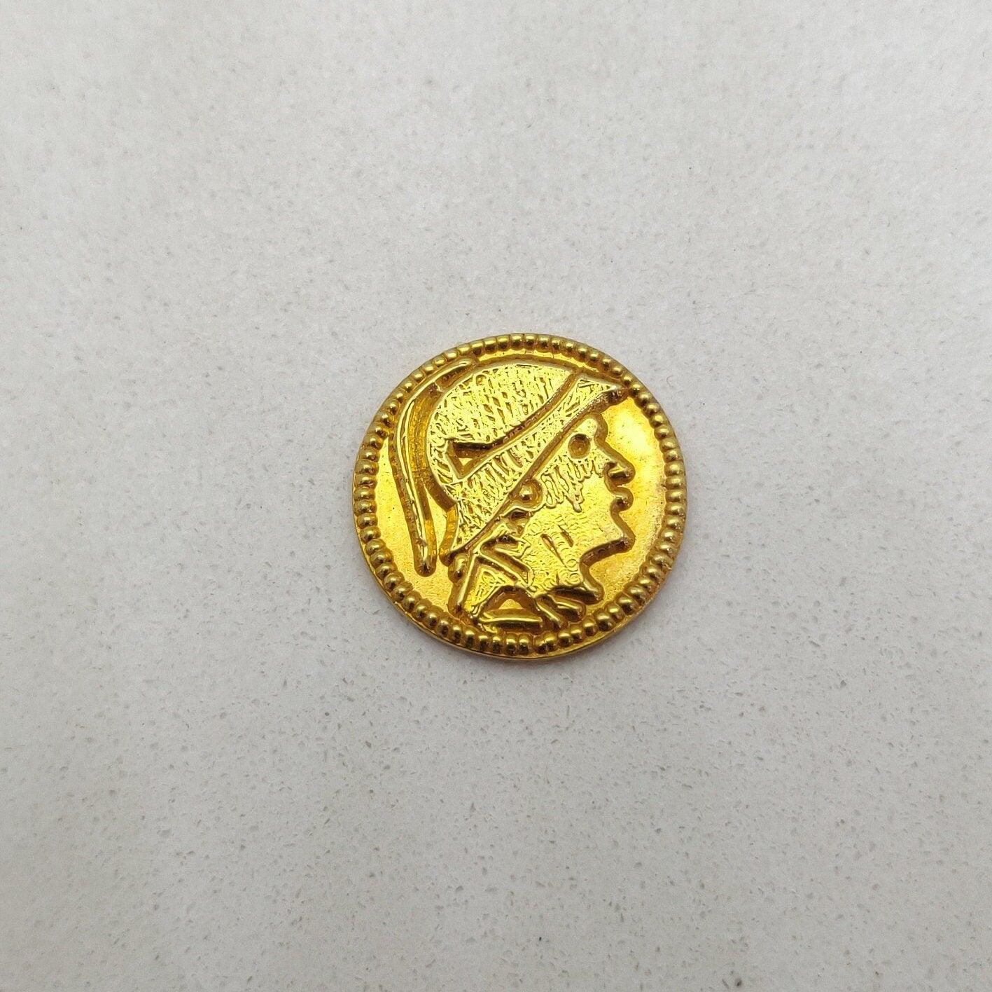 18k Gold Coin 17MM Necklace Coin Finding Charm - Kanika Creations