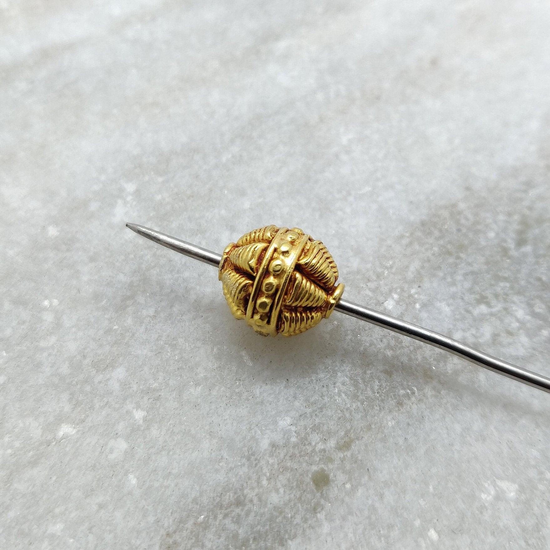 18k Yellow Gold Fancy Spacer Beads - DIY Crafts Supply - Kanika Creations