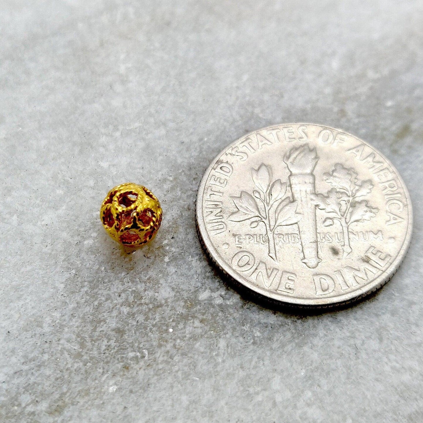 18k Solid Yellow Gold Spacer Beads 5mm - Kanika Creations