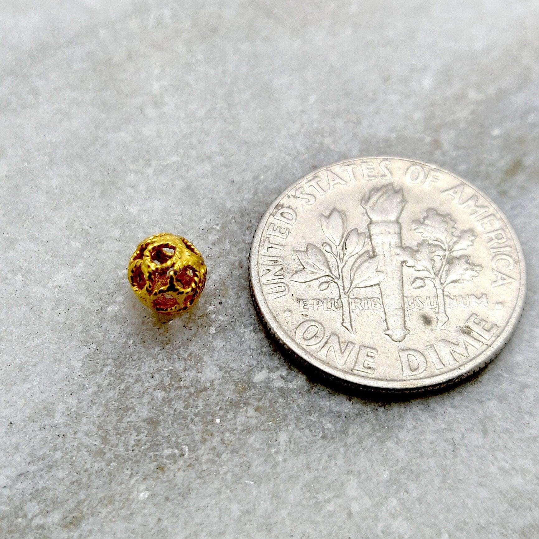 18k Solid Yellow Gold Spacer Beads 5mm - Kanika Creations