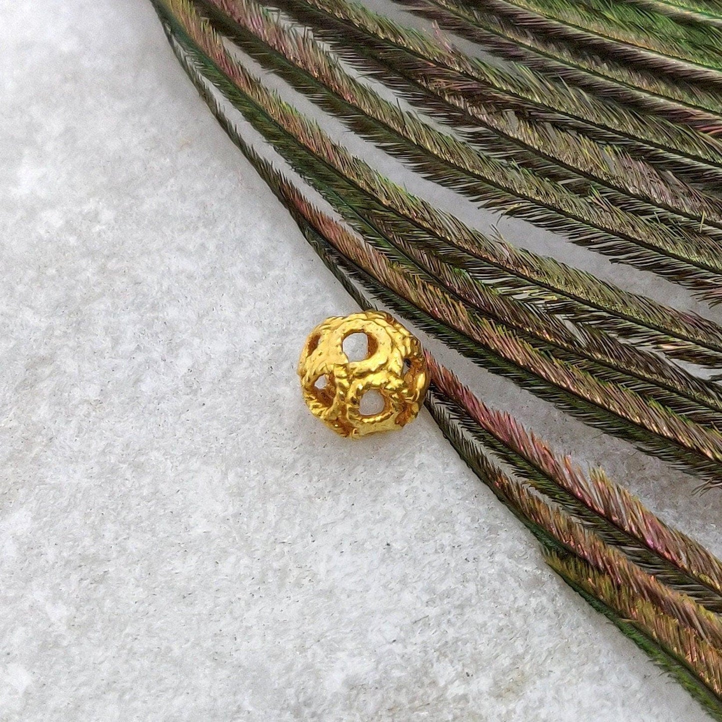 18k Solid Yellow Gold Spacer Beads 5mm - Kanika Creations