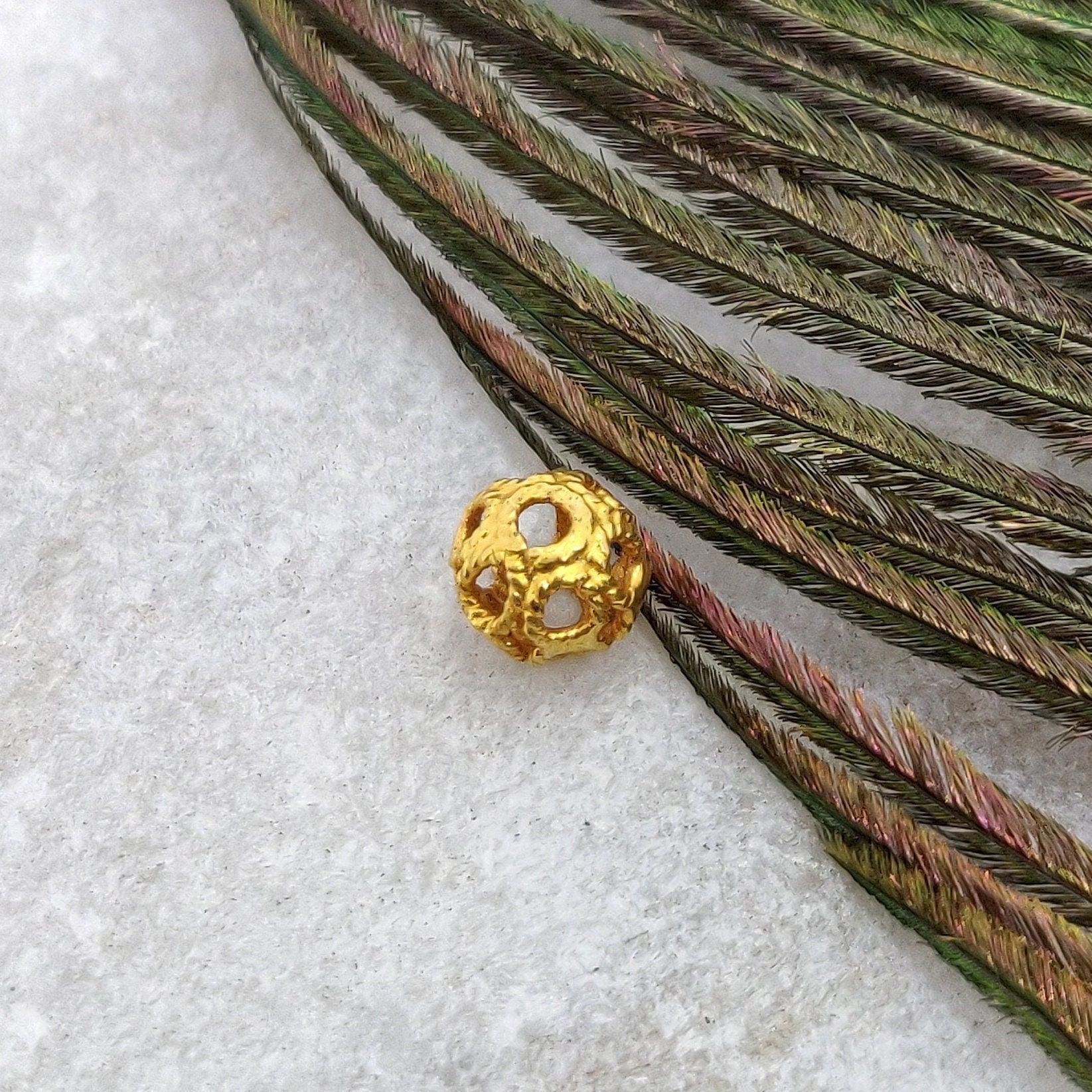 18k Solid Yellow Gold Spacer Beads 5mm - Kanika Creations