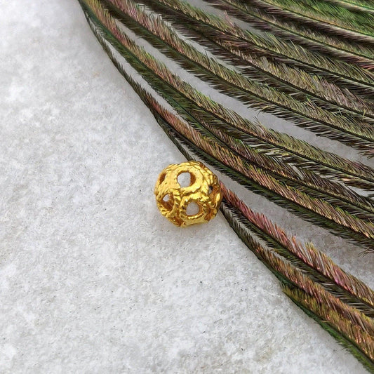 18k Solid Yellow Gold Spacer Beads 5mm - Kanika Creations