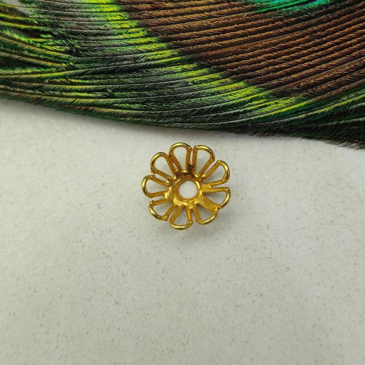 18k Gold Spacer Beads Cap Jewelry Supplies For Jewelry - Kanika Creations