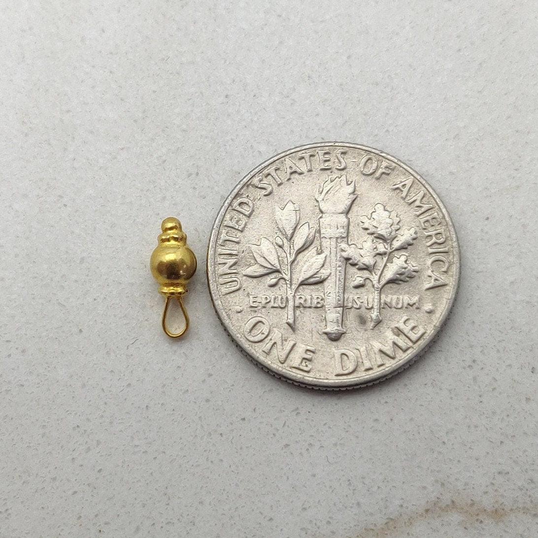 Stylish 18k Solid Yellow Gold Ball Bead Charm 3mm - Kanika Creations
