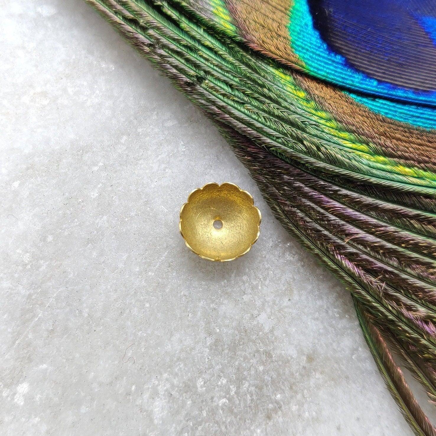 8MM 18K Gold Spacer Beads Cap Finding For DIY Project - Kanika Creations