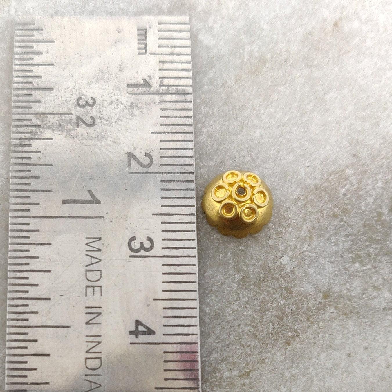 8MM 18K Gold Spacer Beads Cap Finding For DIY Project - Kanika Creations