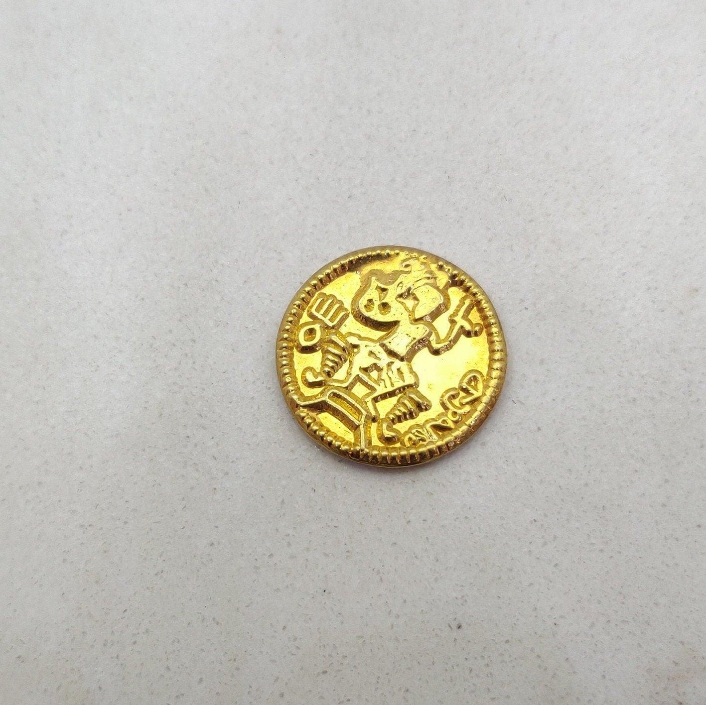 18k Gold Coin Charm Finding Jewelry Supplies Antique Style - Kanika Creations