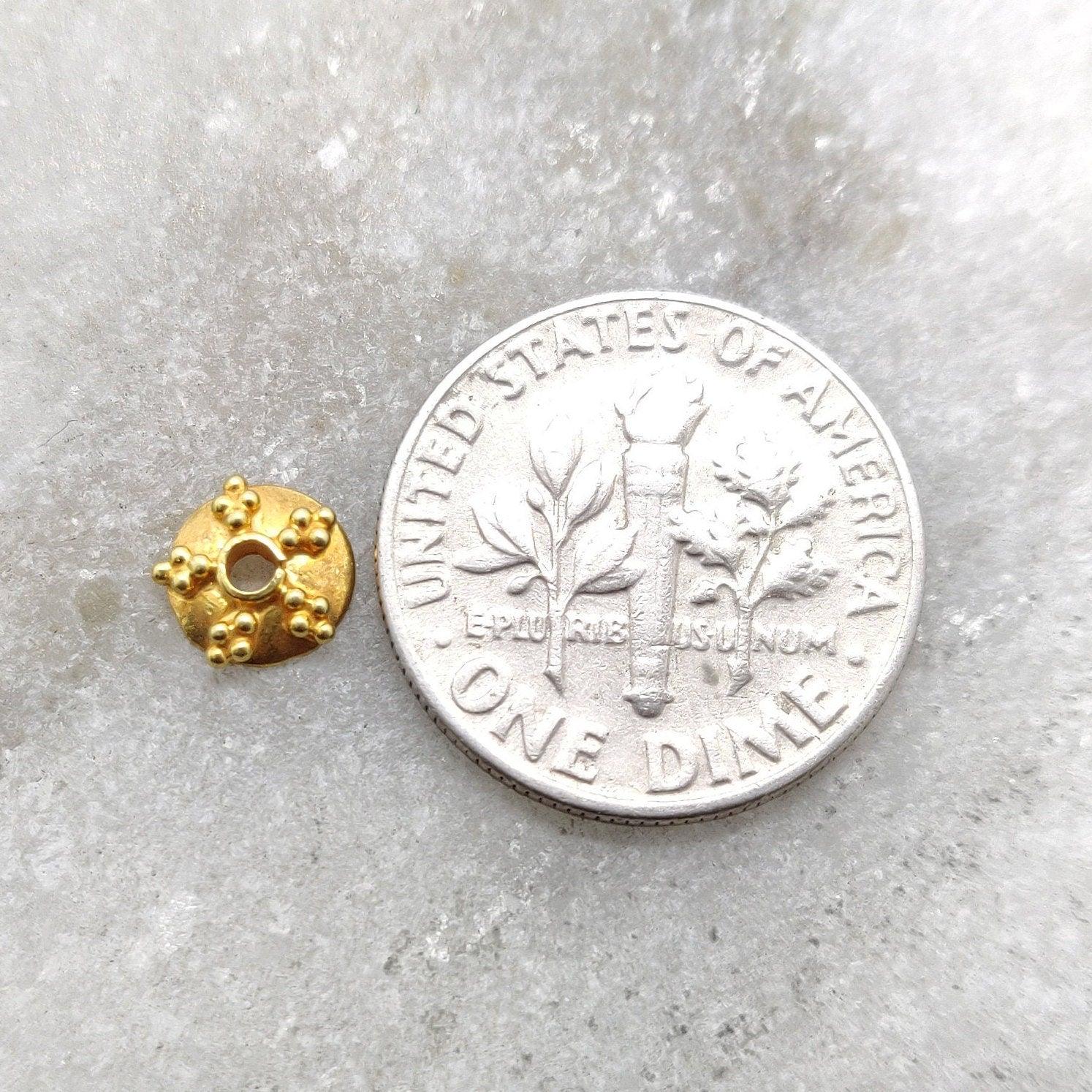 6MM 18k Gold Fancy Spacer Cap Beads Finding For Jewelry - Kanika Creations