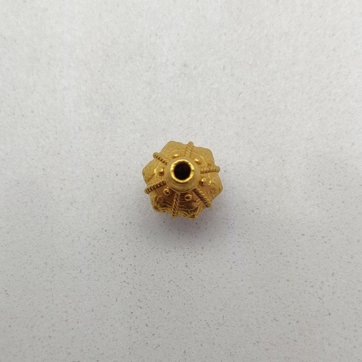 18k Yellow Gold 13x10mm Fancy Spacer Beads - Kanika Creations
