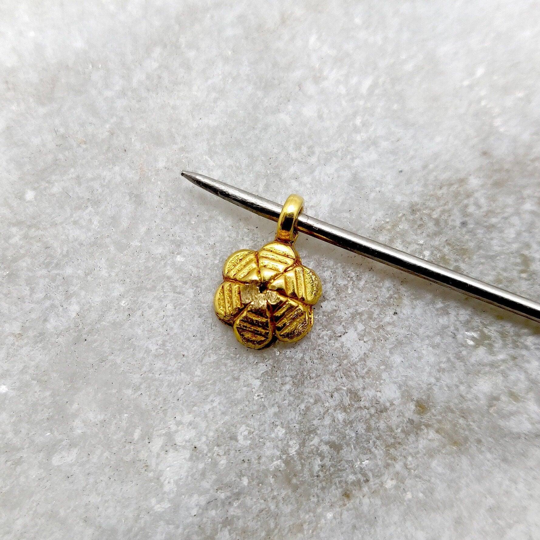 18k Solid Yellow Gold Minimalist Charm 3x7mm - Kanika Creations