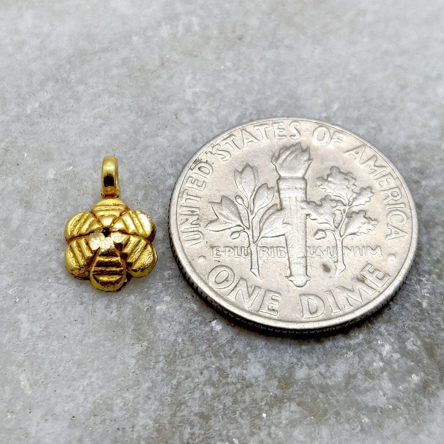 18k Solid Yellow Gold Minimalist Charm 3x7mm - Kanika Creations