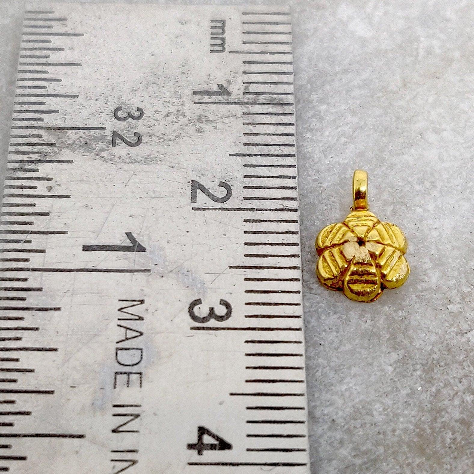 18k Solid Yellow Gold Minimalist Charm 3x7mm - Kanika Creations