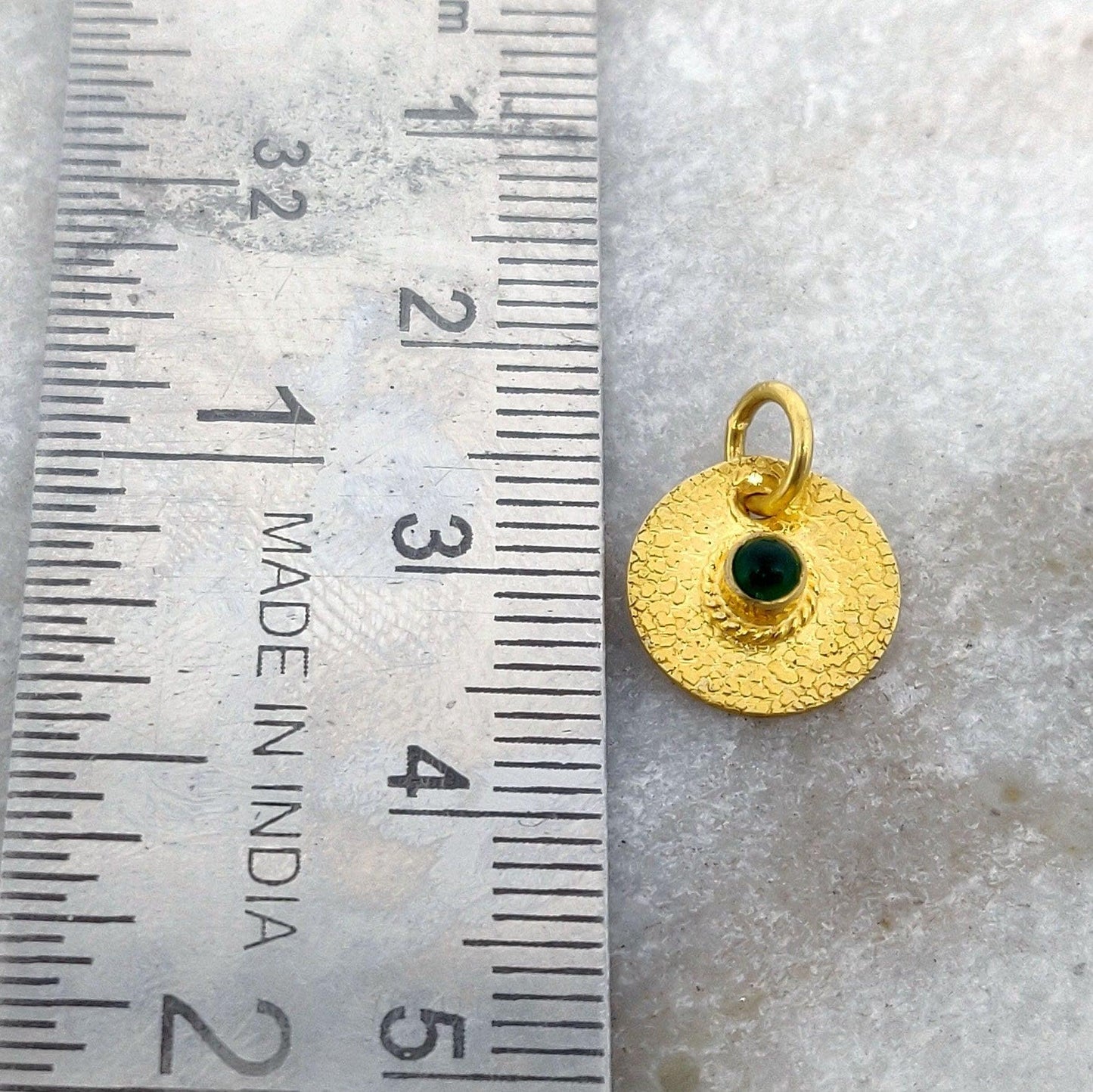18k Solid Yellow Gold Fancy Charm Pendant 10x12mm - Kanika Creations