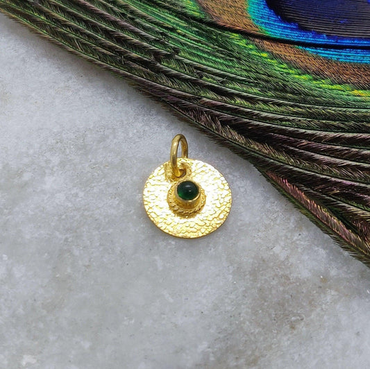 18k Solid Yellow Gold Fancy Charm Pendant 10x12mm - Kanika Creations