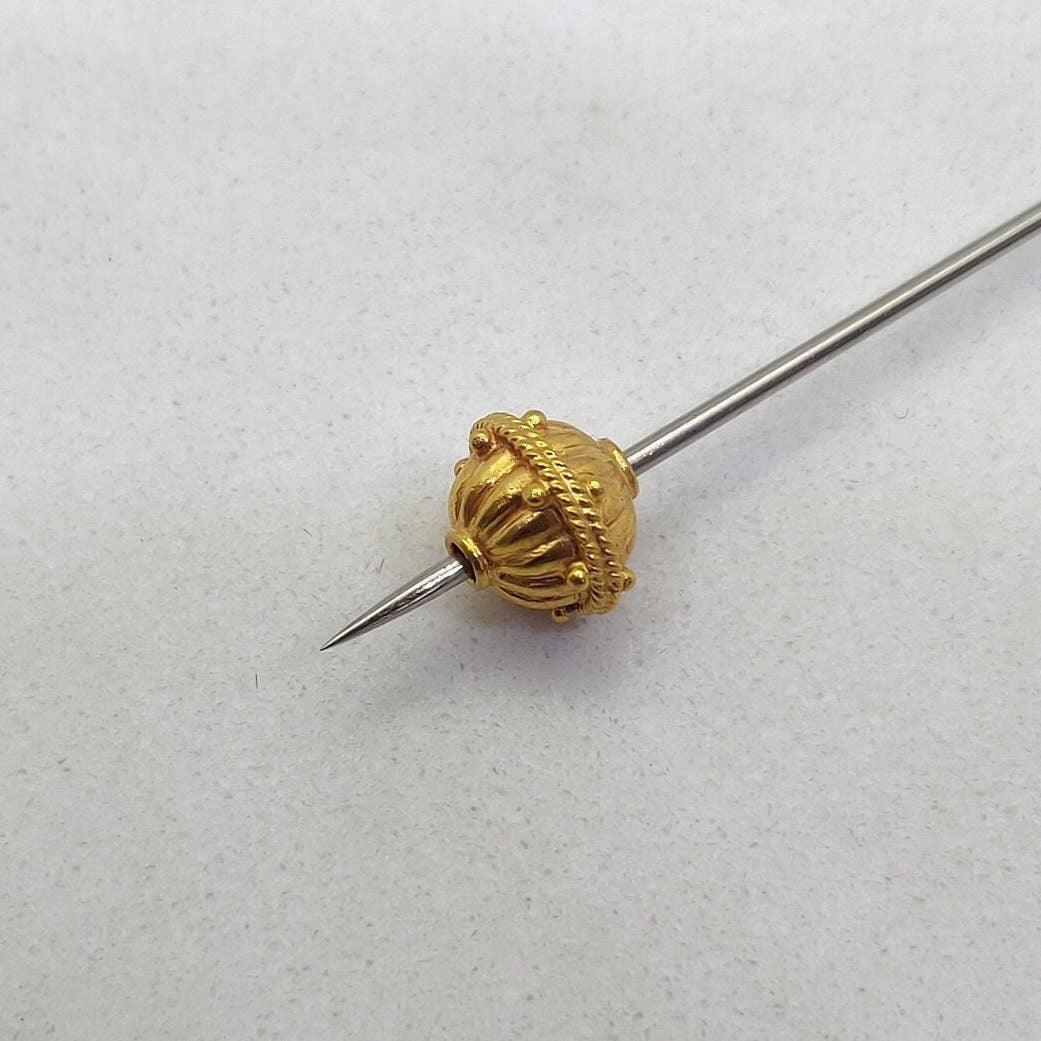 18K Solid Yellow Gold Ball Spacer Beads 9x8mm - Kanika Creations