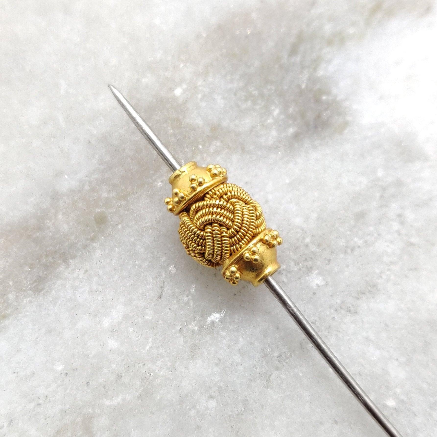 18k Yellow Gold Spacer Tube Beads - Kanika Creations