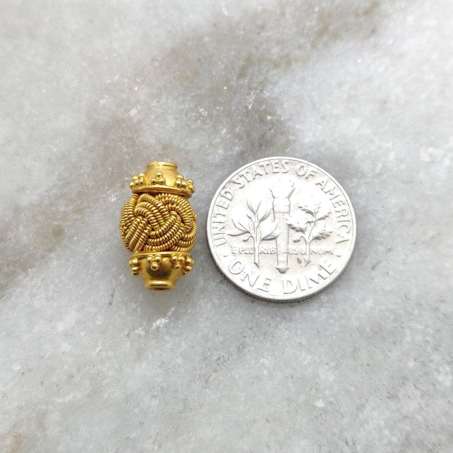 18k Yellow Gold Spacer Tube Beads - Kanika Creations