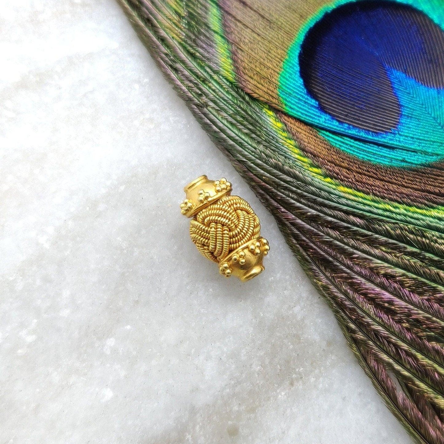 18k Yellow Gold Spacer Tube Beads - Kanika Creations