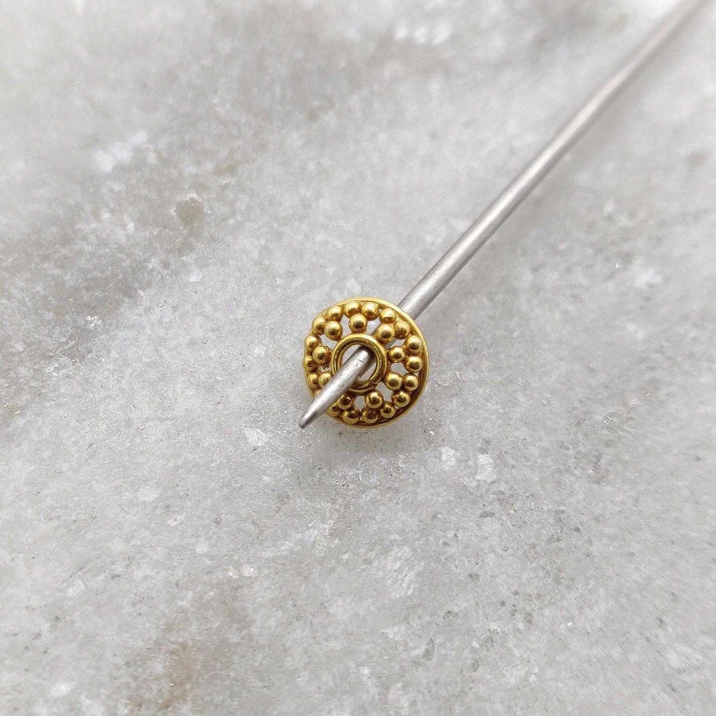 18k Yellow Gold Fancy Round Bead Caps 6MM - Kanika Creations