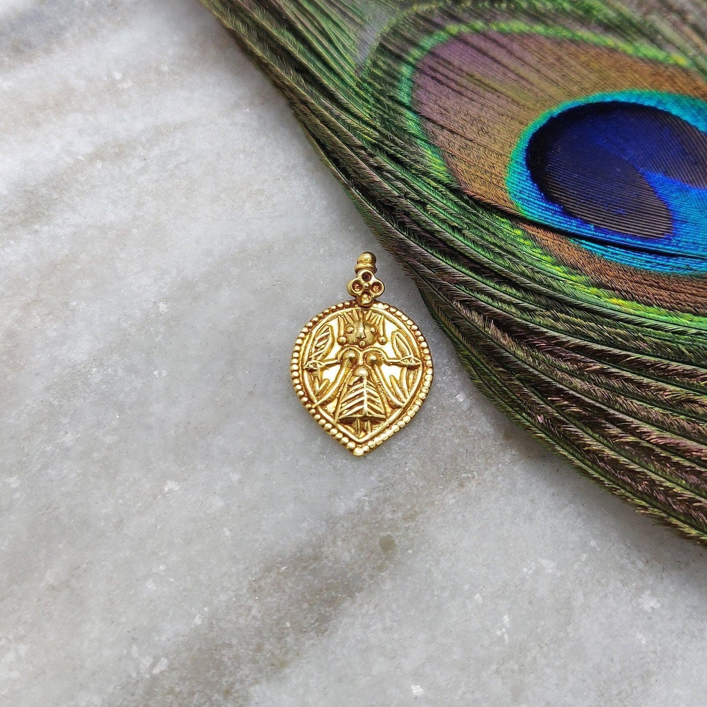 Religious Charm 18k Gold Pendant of Indian Goddess - Kanika Creations