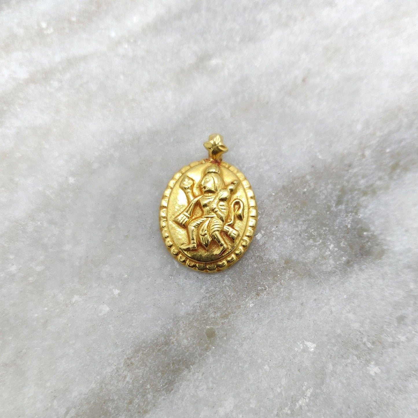 18k Gold Indian God Hanuman Religious Pendant - Kanika Creations