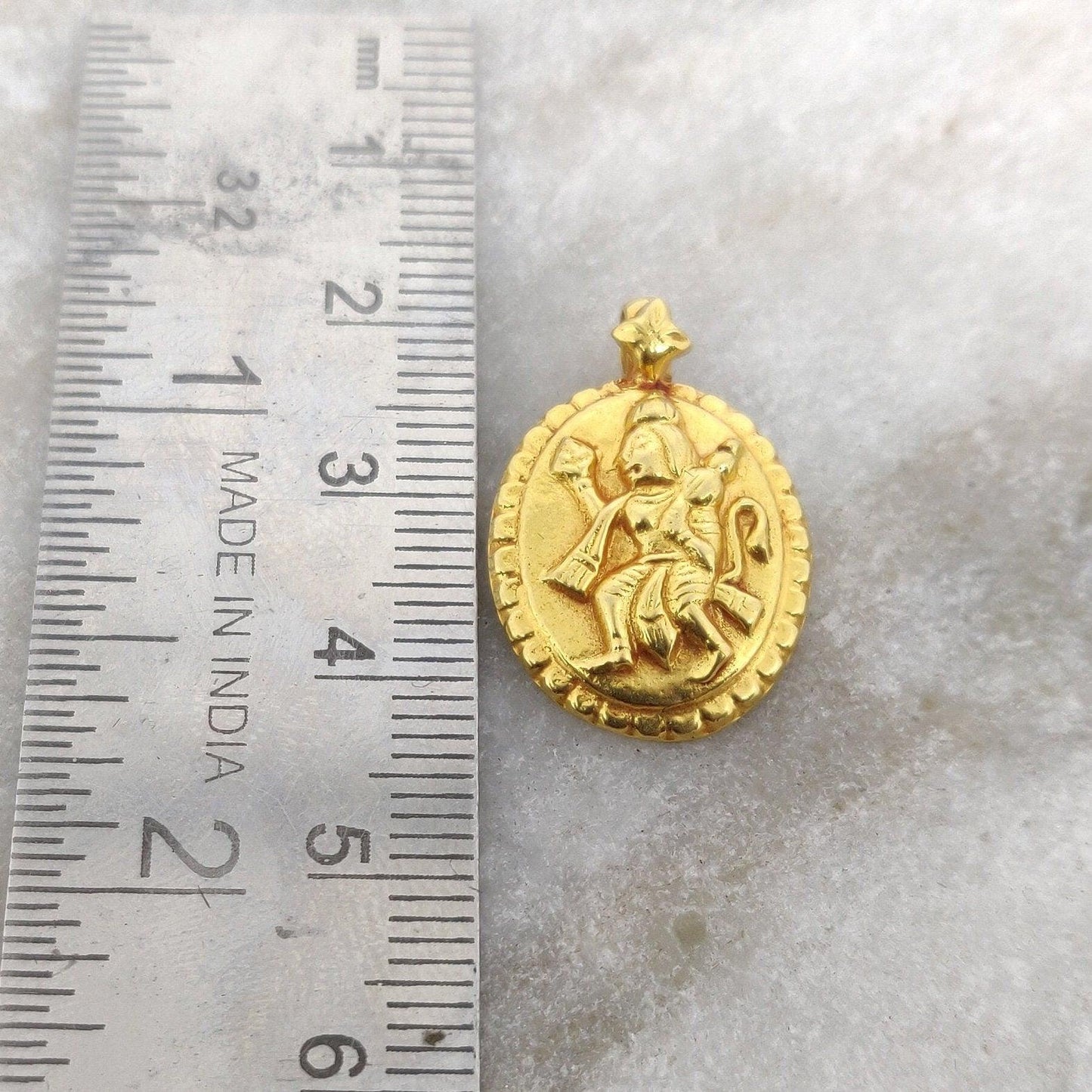 18k Gold Indian God Hanuman Religious Pendant - Kanika Creations