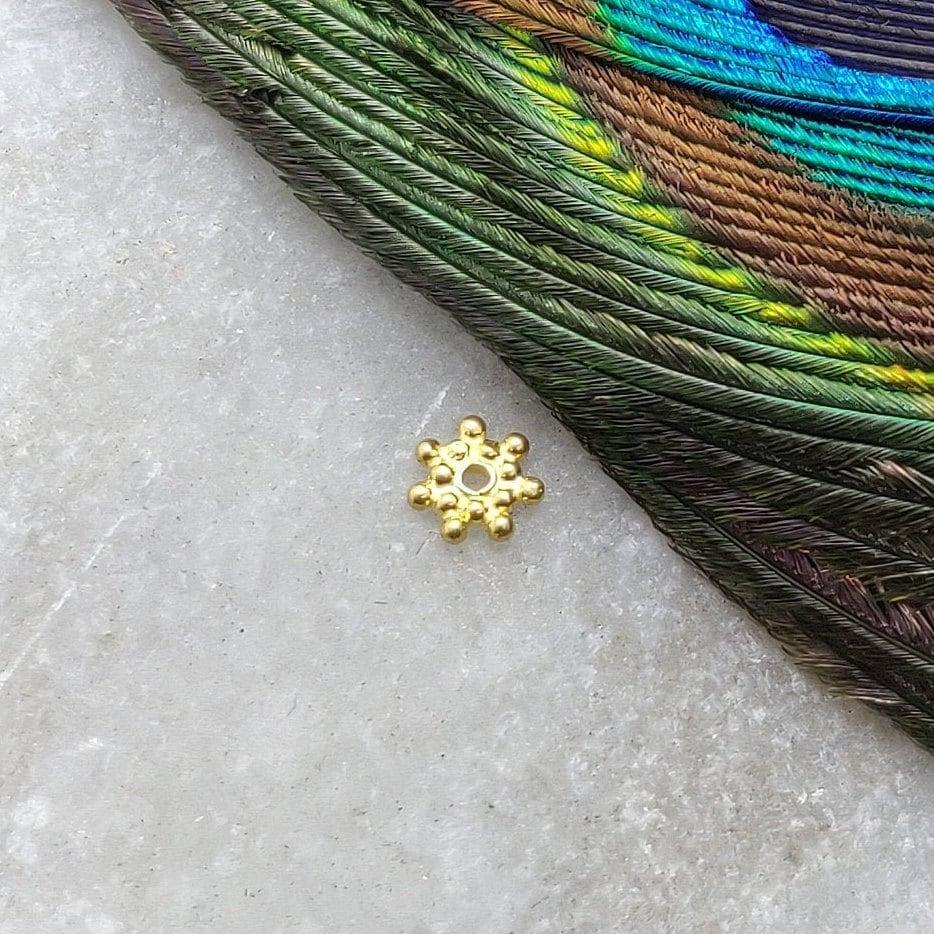 18k Gold Wheel Spacer Beads Finding Sold In 2pcs - Kanika Creations