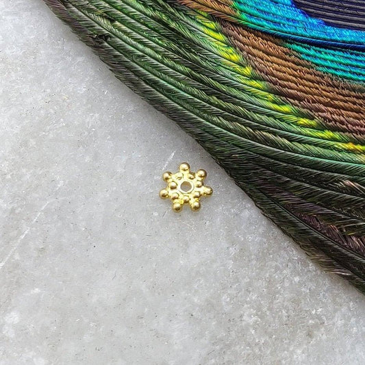 18k Gold Wheel Spacer Beads Finding Sold In 2pcs - Kanika Creations