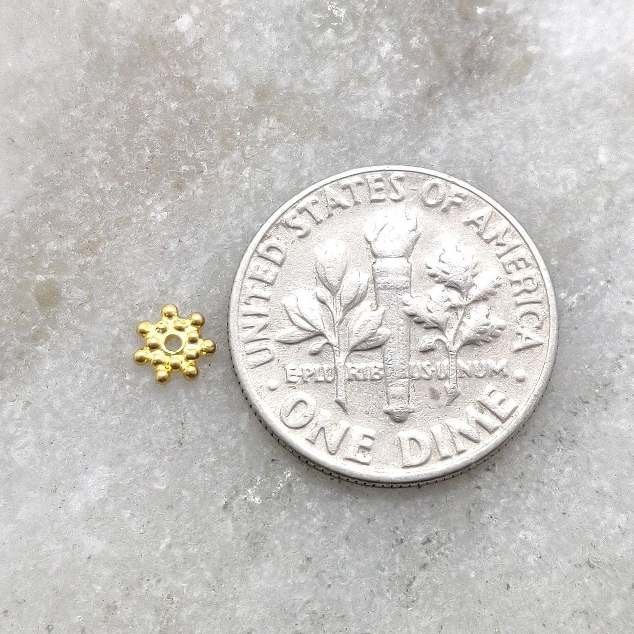 18k Gold Wheel Spacer Beads Finding Sold In 2pcs - Kanika Creations