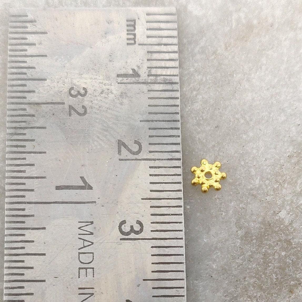18k Gold Wheel Spacer Beads Finding Sold In 2pcs - Kanika Creations