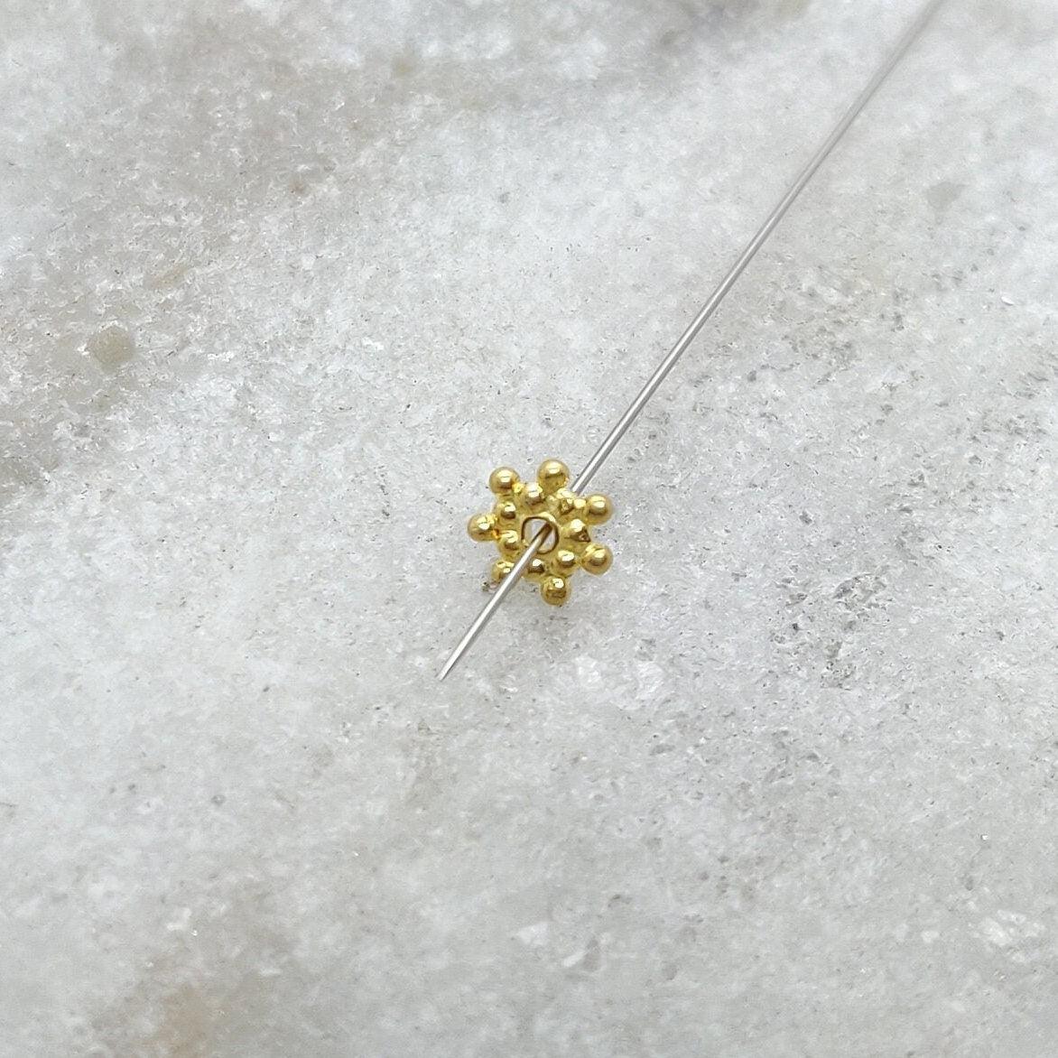 18k Gold Wheel Spacer Beads Finding Sold In 2pcs - Kanika Creations