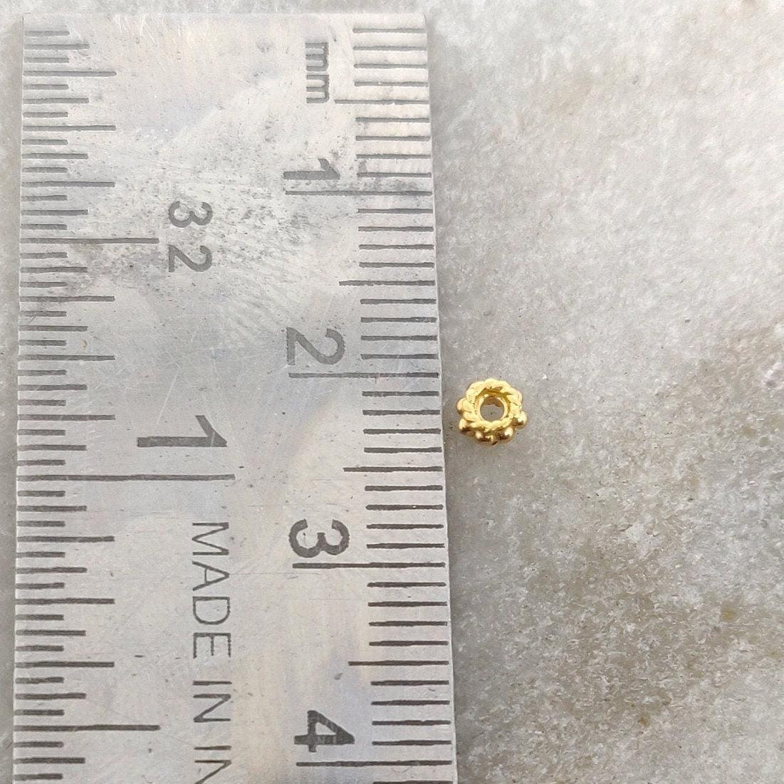 18k Gold Spacer Bead Finding For DIY Craft Making Sold as 2 Pcs - Kanika Creations
