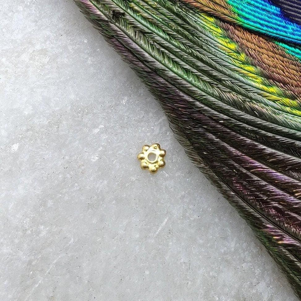 3mm 18k Gold Fancy Bali Bead Finding Sold as 4 Pcs - Kanika Creations