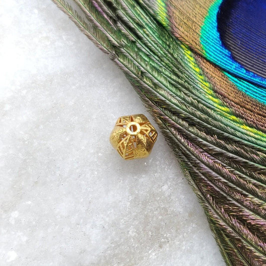 18k Yellow Gold 8x7mm Round Spacer Beads - Kanika Creations