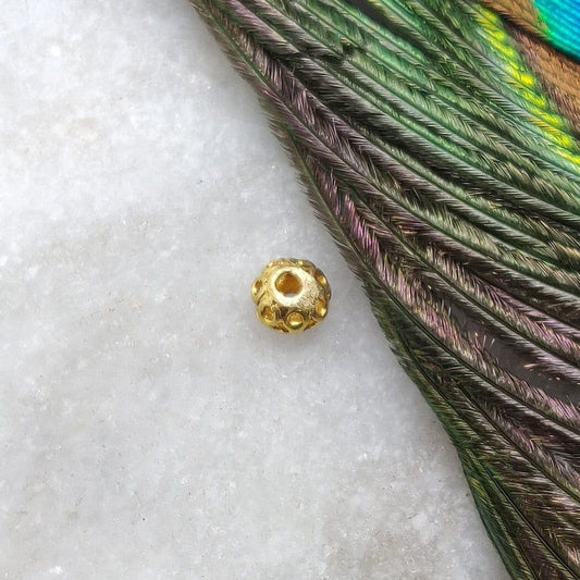18k Yellow Gold Round Spacer Bead 4x5mm - Kanika Creations