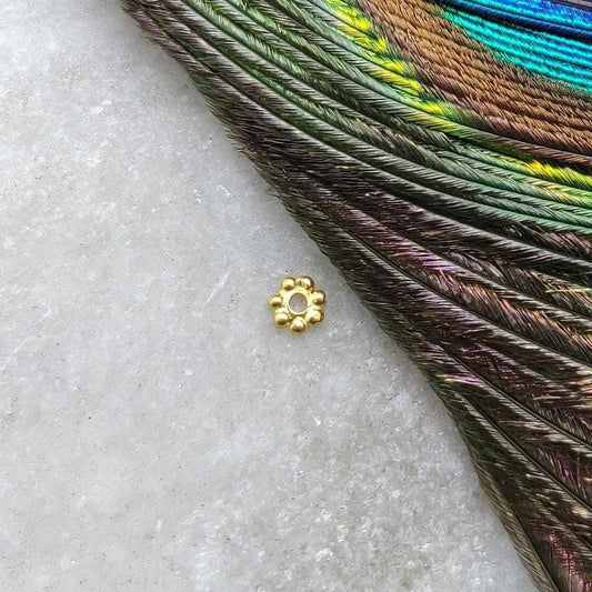 18k Solid Yellow Gold wheel Spacer Findings Sold as 4 Pcs - Kanika Creations
