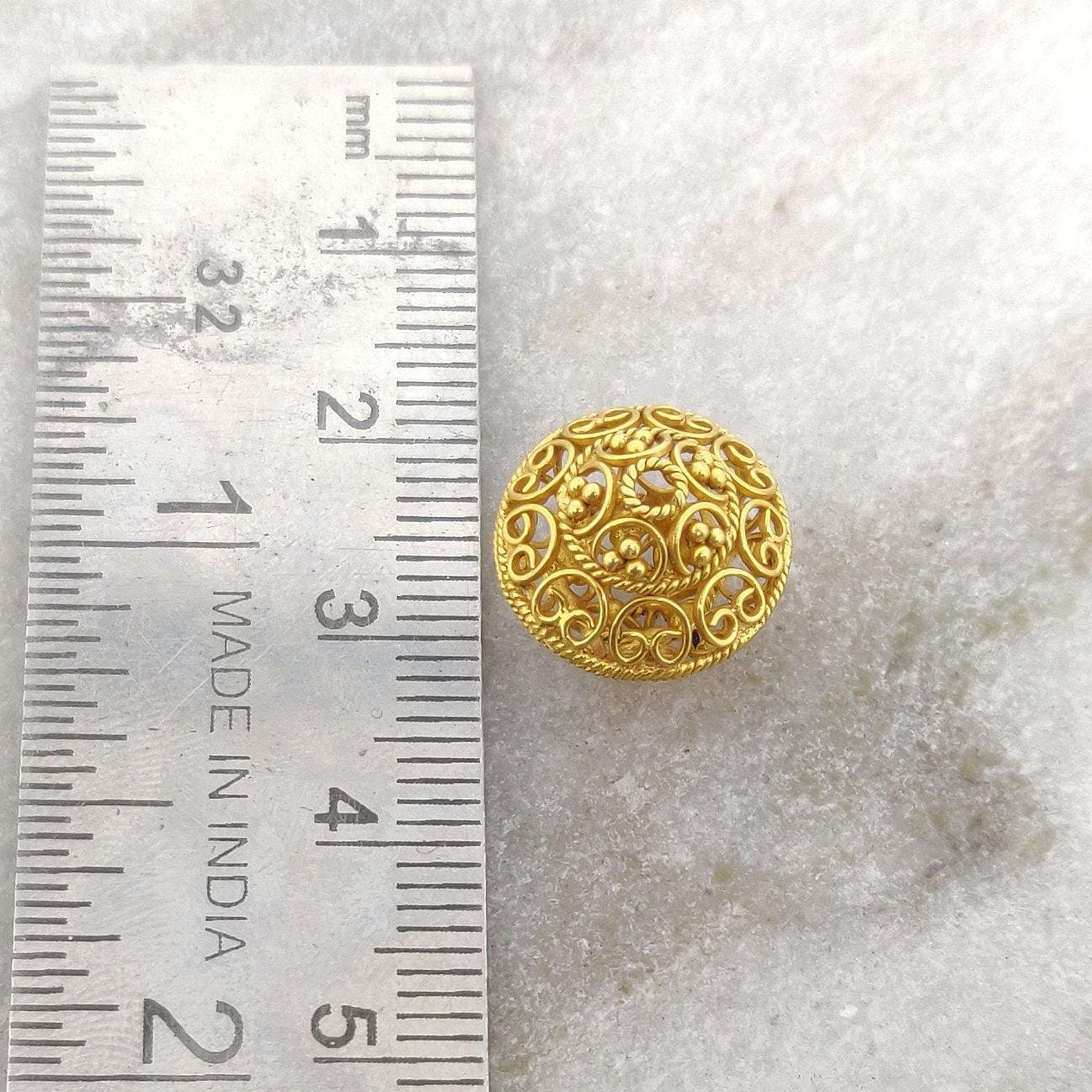 18k Gold Filigree Bicon Rondelle Spacer Beads 13mm - Kanika Creations