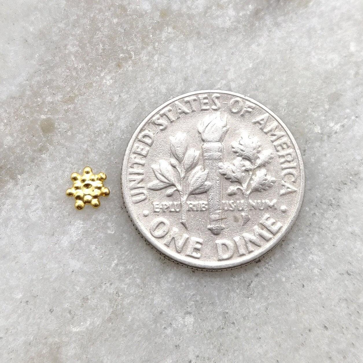 18k Gold Wheel Spacer Beads Jewelry Supplies Sold as 2 Pcs - Kanika Creations