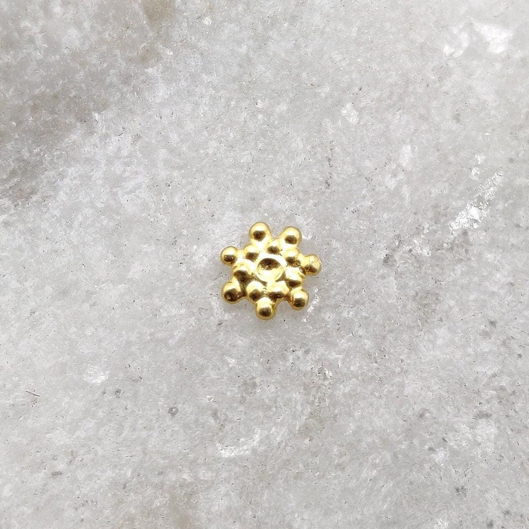 18k Gold Wheel Spacer Beads Jewelry Supplies Sold as 2 Pcs - Kanika Creations