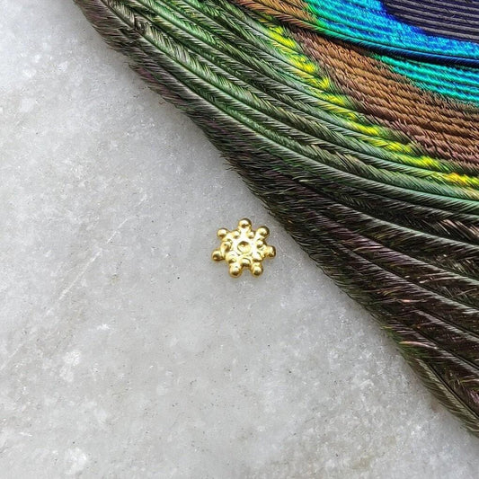 18k Gold Wheel Spacer Beads Jewelry Supplies Sold as 2 Pcs - Kanika Creations