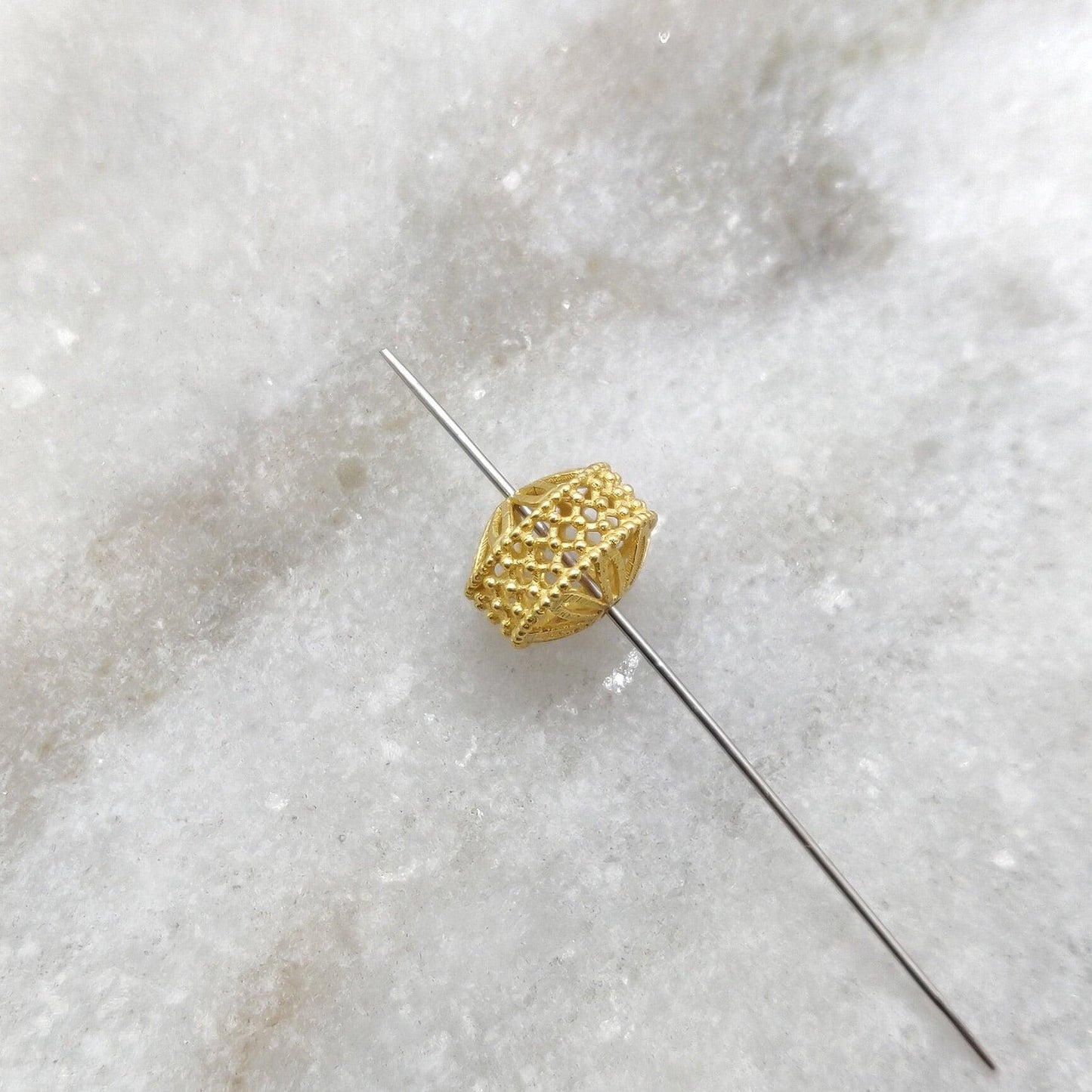 18k Solid Yellow Gold Rondelle Spacer Beads 7x9mm - Kanika Creations